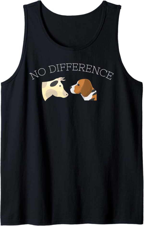 No Difference Vegan Vegetarian Cow Dog Animals Gift Tank Top - Image 2
